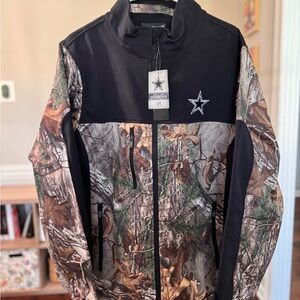 NWT Dallas Cowboys NFL Softshell Camo Jacket Official Team Gear Size L Vintage